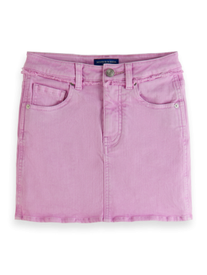 5 pocket denim mini skirt 0706 - Lilac