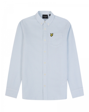 Stripe oxford shirt W490 - Light bl
